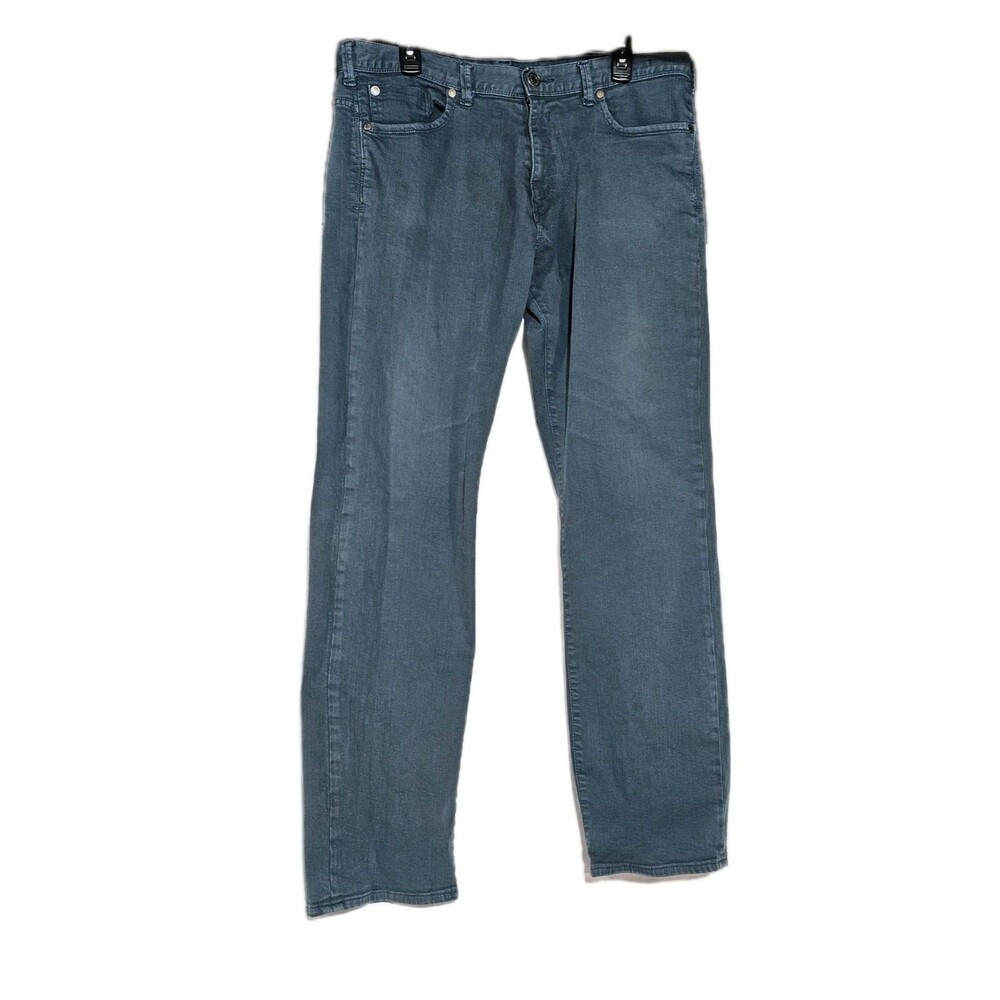 Calvin Klein Jeans Mens Straight Leg Mid Rise 36X32 Teal 5 Pocket - Picture 2 of 11
